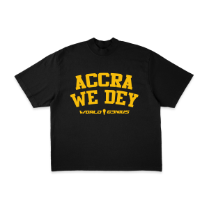 WORLDG3NIUS "ACCRA WE DEY " Black T-Shirt