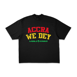 WORLDG3NIUS "ACCRA WE DEY " Classic Black T-Shirt