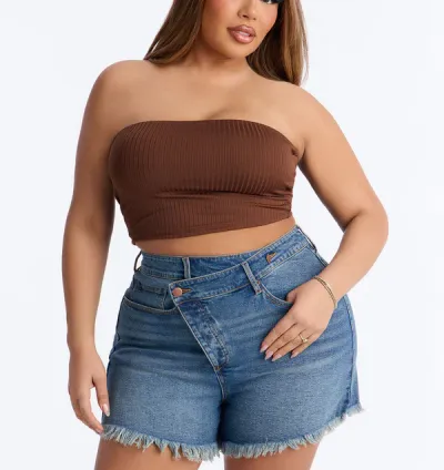 Masha Double Lined Ribbed Tube Top