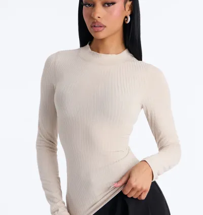 Rita Ribbed Long Sleeve Tee